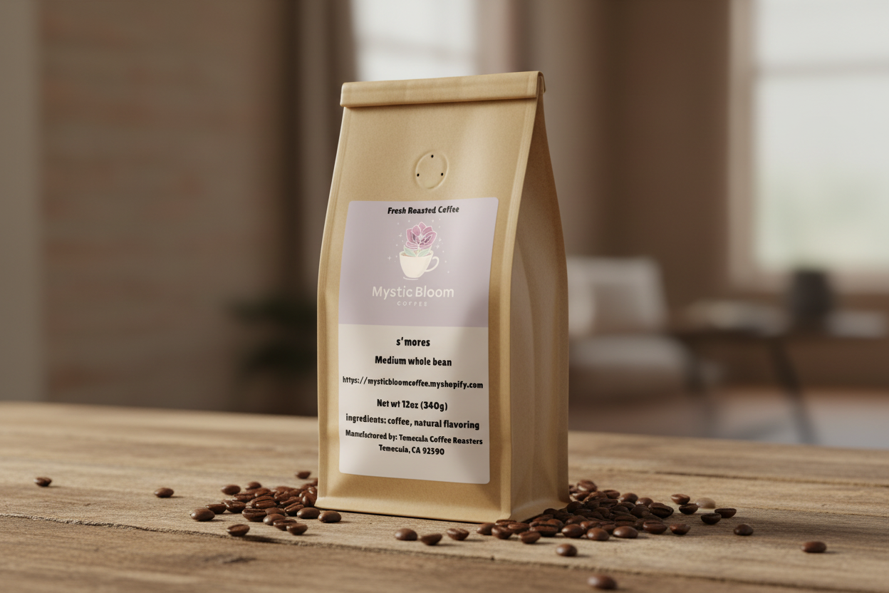 Lifestyle mockup with coffee beans